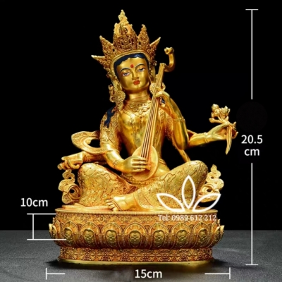 Tượng đồng mật tông Nepal Diệu Âm Thiên Nữ Saraswati