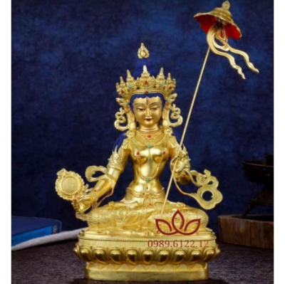 Bạch Tản Cái Phật Mẫu cao 31.5 cm Tượng đồng mật tông