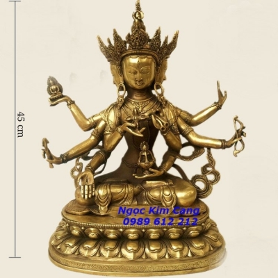 Tượng đồng mật tông Phật Đảnh Tôn Thắng Đà La Ni cao 45 cm