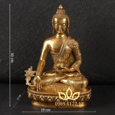 Phật Dược Sư cao 30 cm tượng đồng mật tông